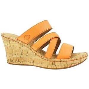 BORN Zemora Wedge Size 10 10M Slip On Shoe Papaya Orange